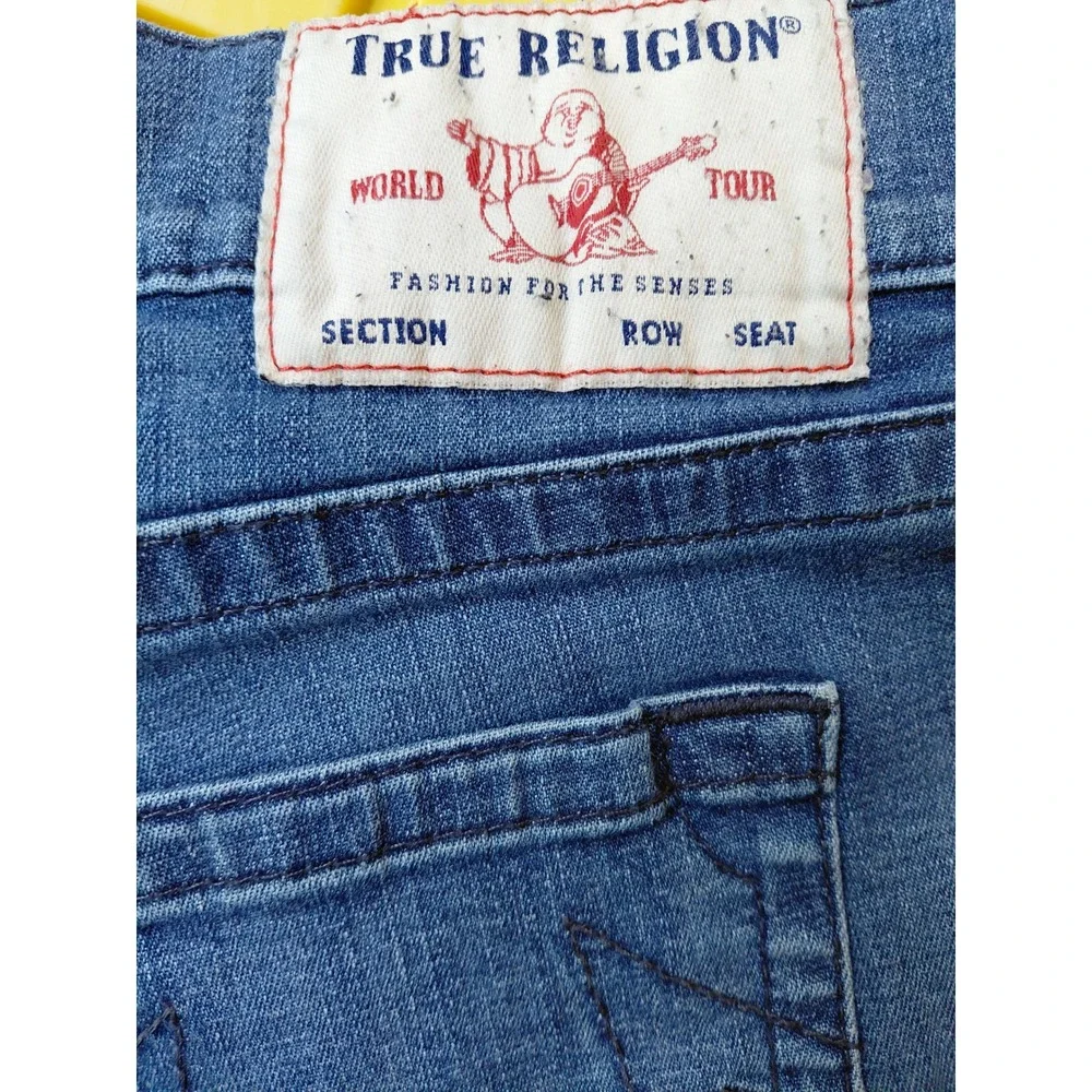True Religion Ricky Relaxed Straight Leg Jeans Mens 36 Medium Wash Blue